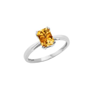 Citrine Classic Gemstone Ring in Sterling Silver