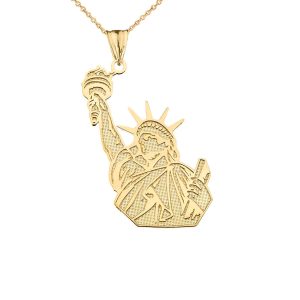 Statue of Liberty Pendant Necklace in 9ct Gold