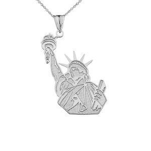 Statue of Liberty Pendant Necklace in Sterling Silver