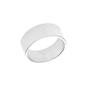 Flat Wedding Ring in 9ct White Gold