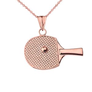 Table Racket Pendant Necklace in 9ct Rose Gold