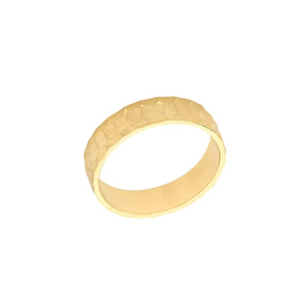 Men's Hammered Wedding Ring in 9ct Gold