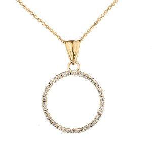 Circle Love Pendant Necklace in 9ct Gold