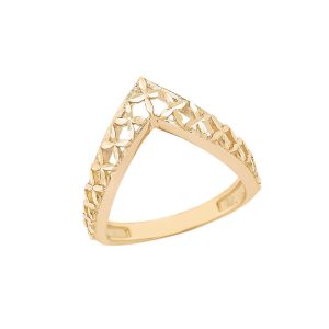 Wishbone Flower Ring in 9ct Gold