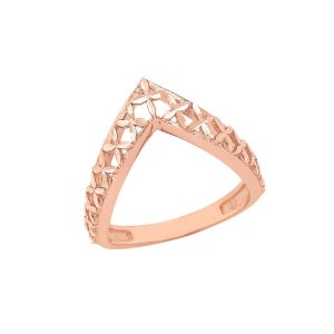 Wishbone Flower Ring in 9ct Rose Gold