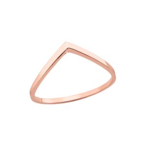 Sleek Wishbone Ring in 9ct Rose Gold