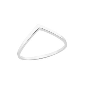 Sleek Wishbone Ring in 9ct White Gold