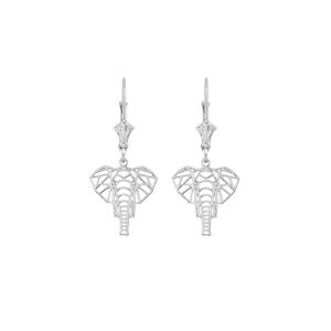 Elephant Drop Earrings in Sterling Silver