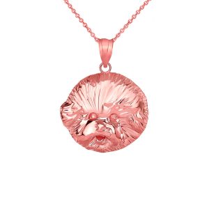 Bichon Frise Close Up Pendant Necklace in 9ct Rose Gold