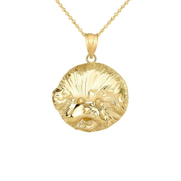 Bichon Frise Close Up Pendant Necklace in 9ct Gold