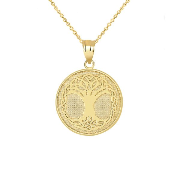 Tree of Life Medallion Pendant Necklace in 9ct Gold