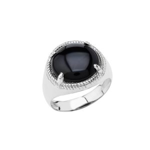 Men's Black Onyx Stellar Ring in Sterling Silver