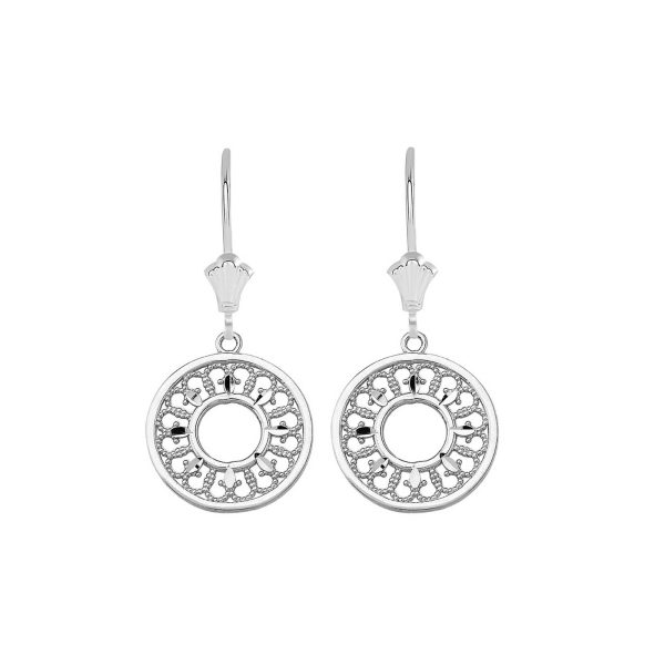 Intricate Boho Drop Earrings in 9ct White Gold