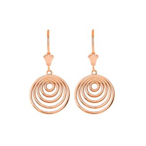 Inner Circle Drop Earrings in 9ct Rose Gold