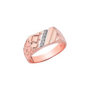 CZ Nugget Ring in 9ct Rose Gold