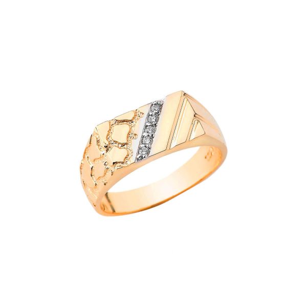 CZ Nugget Ring in 9ct Gold