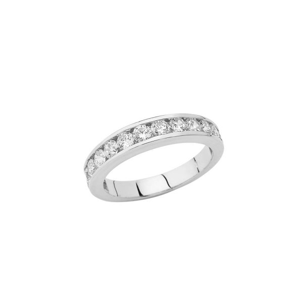 Men's CZ Wedding Ring in Sterling Silver