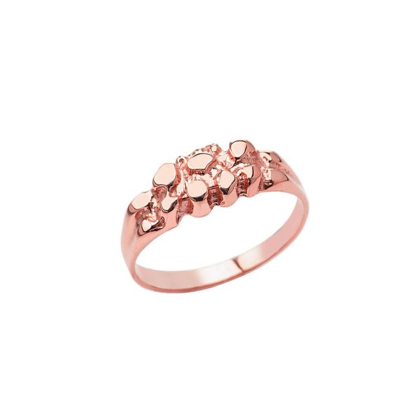 Men's Understated Nugget Ring in 9ct Rose Gold