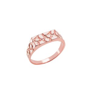 Men's Pinky Nugget Ring in 9ct Rose Gold