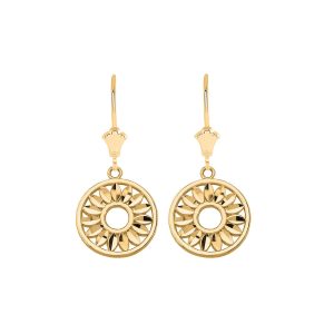 Circular Boho Drop Earrings in 9ct Gold