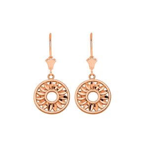 Circular Boho Drop Earrings in 9ct Rose Gold