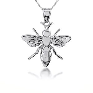 Bee Pendant Necklace in Sterling Silver