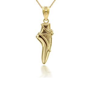 3D Ballet Shoe Pendant Necklace in 9ct Gold