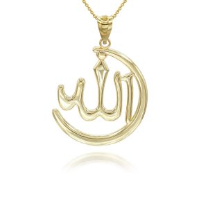 Men's Crescent Moon Pendant Necklace in 9ct Gold