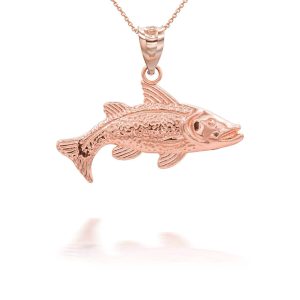 Trout Pendant Necklace in 9ct Rose Gold