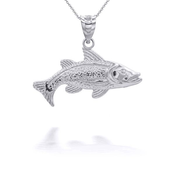 Trout Pendant Necklace in Sterling Silver