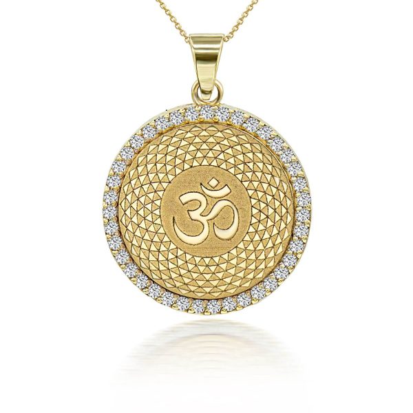 Ohm Medallion Pendant Necklace in 9ct Gold