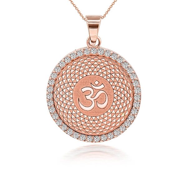 Ohm Medallion Pendant Necklace in 9ct Rose Gold