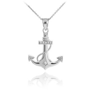 Anchor Pendant Necklace in Sterling Silver