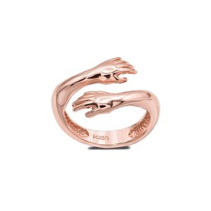 Hugging Hands Ring in 9ct Rose Gold