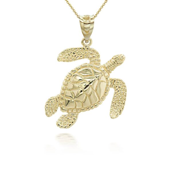 Turtle Charm Pendant Necklace in 9ct Gold