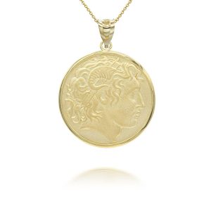 Alexander The Great Medallion Pendant Necklace in 9ct Gold