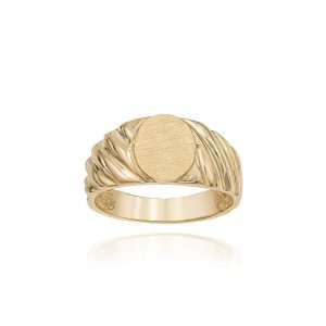 Men's Twisted Signet Ring in 9ct Gold