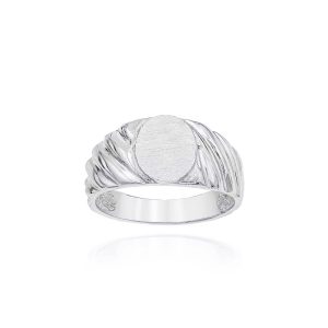 Men's Twisted Signet Ring in Sterling Silver