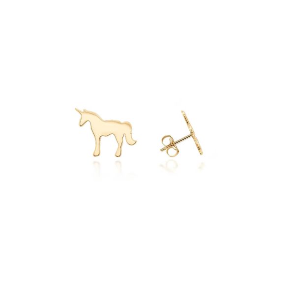 Unicorn Silhouette Earrings in 9ct Gold