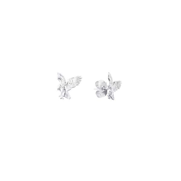 American Bald Eagle Earrings in 9ct White Gold