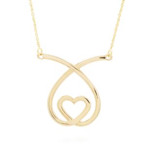 Teardrop Heart Pendant Necklace in 9ct Gold