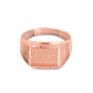 Textured Signet Ring in 9ct Rose Gold