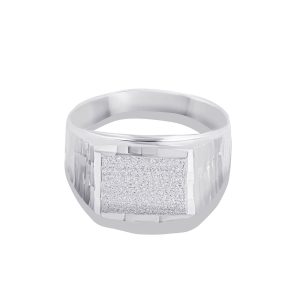 Textured Signet Ring in Sterling Silver