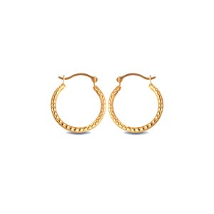 Textured Reversible Hoop Earrings in 9ct Gold