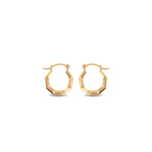 Textured Reversible Hoop Earrings in 9ct Gold