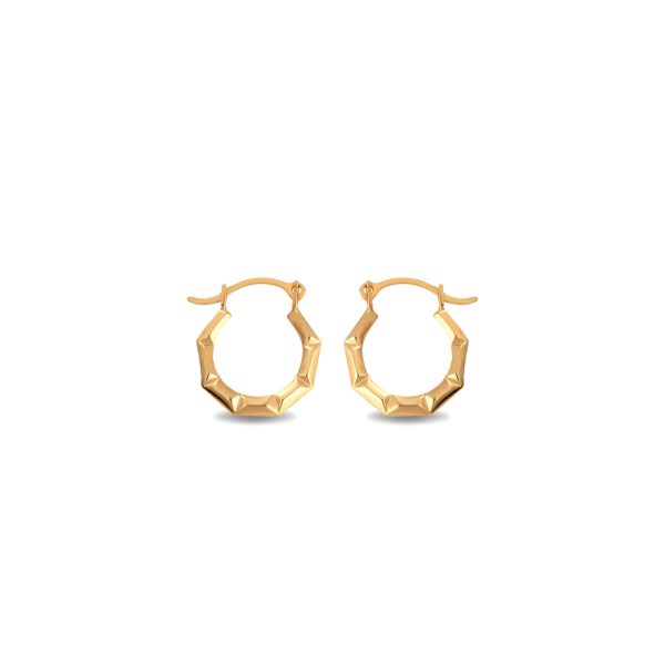 Textured Reversible Hoop Earrings in 9ct Gold