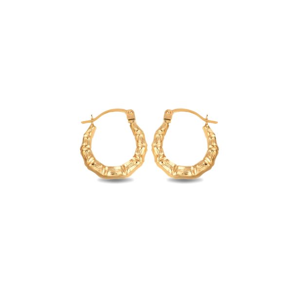 Striped Twisted Reversible Hoop Earrings in 9ct Gold