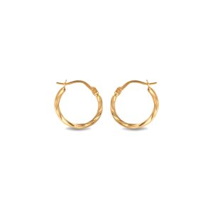 Twist Band Reversible Hoop Earrings in 9ct Gold