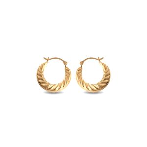 Small Croissant Twisted Reversible Hoop Earrings in 9ct Gold