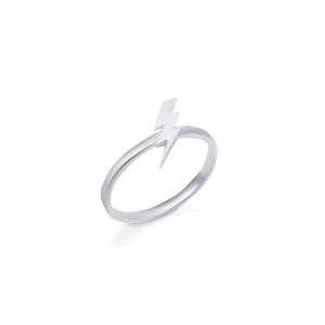 Sleek Lightning Ring in 9ct White Gold